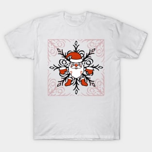 Santa Clause with SnowFlakes New Year Christmas Art T-Shirt